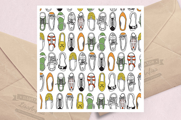 Vector seamless shoes pattern in Patterns - product preview 1