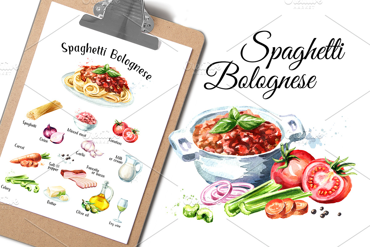Spaghetti Bolognese in Illustrations - product preview 8