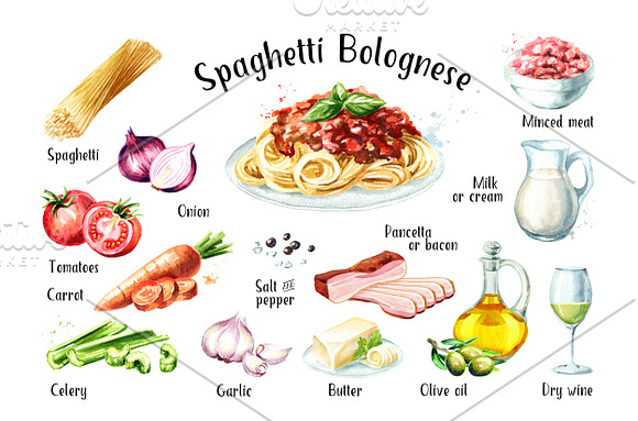 Spaghetti Bolognese in Illustrations - product preview 1