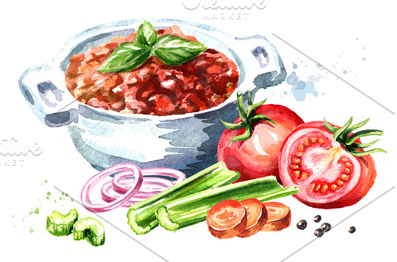 Spaghetti Bolognese in Illustrations - product preview 3