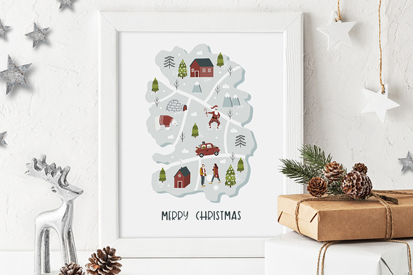 Nordic Christmas Map creator in Illustrations - product preview 1