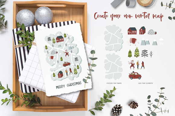 Nordic Christmas Map creator in Illustrations - product preview 4