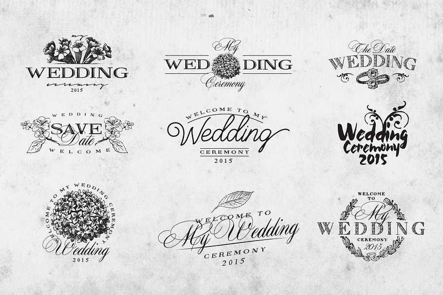 Vintage Wedding Logo Set Vol.1 in Illustrations - product preview 8