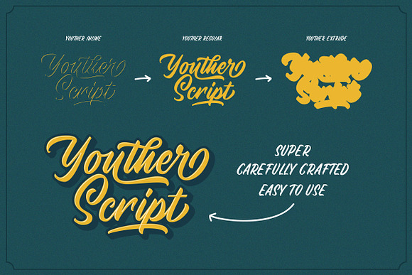 Youther Brush - Layered Font Duo in Script Fonts - product preview 2