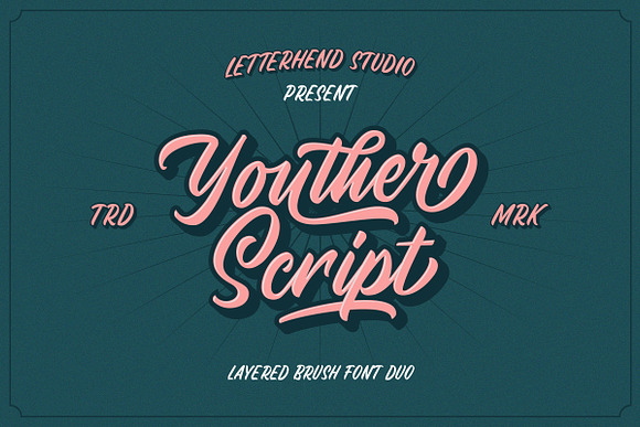 Youther Brush - Layered Font Duo in Script Fonts - product preview 13