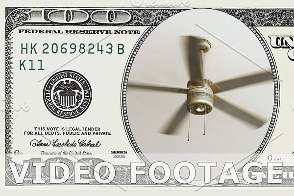 Ceiling fan in 100 dollar bill