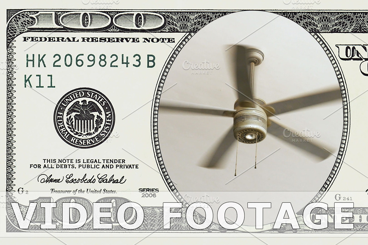 Ceiling fan in 100 dollar bill in Graphics - product preview 8