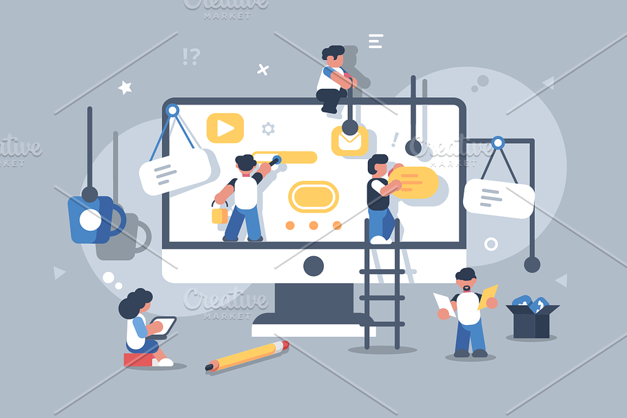 Teamwork on a project in Illustrations - product preview 8