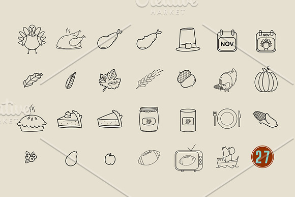 Thanksgiving Icons in Thanksgiving Icons - product preview 1