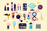 Cosmetics beauty and makeup icons