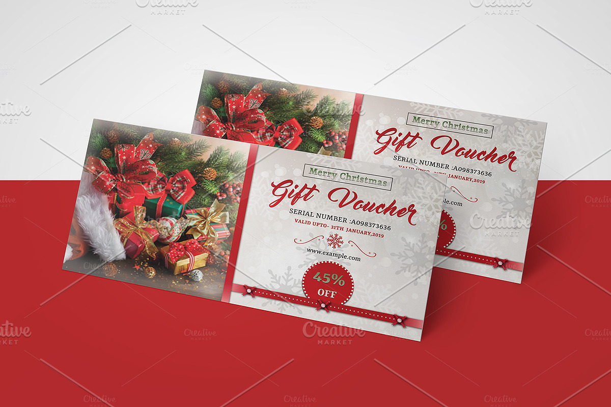 Holiday Gift Voucher V13 in Stationery Templates - product preview 8