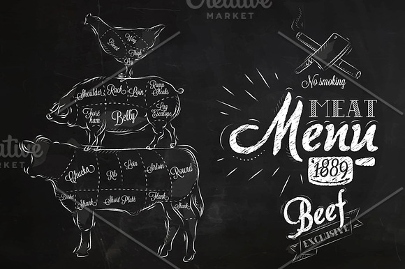 Meat Menu in Illustrations - product preview 1