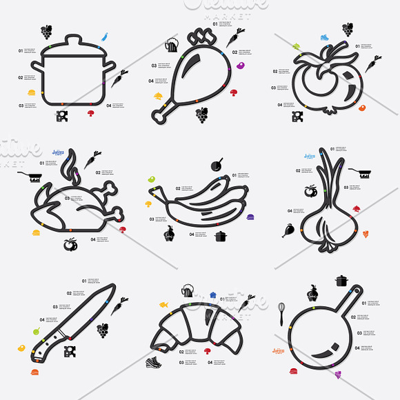 9 restaurant infographics in Illustrations - product preview 1