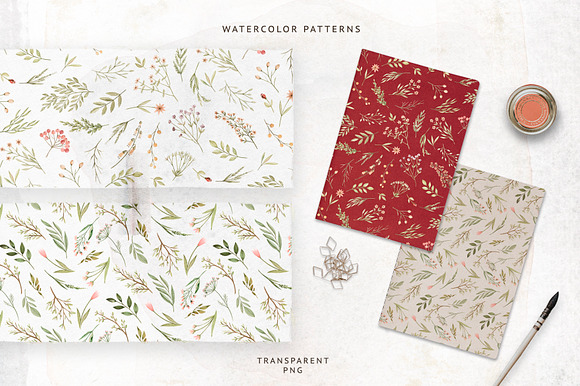 Watercolor Forest Plants in Illustrations - product preview 4