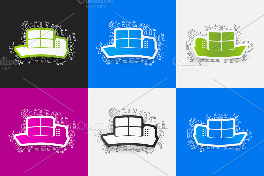 6 SHIP STICKERS-business formulas in Illustrations - product preview 8