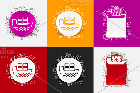6 SHIP STICKERS-business formulas in Illustrations - product preview 2