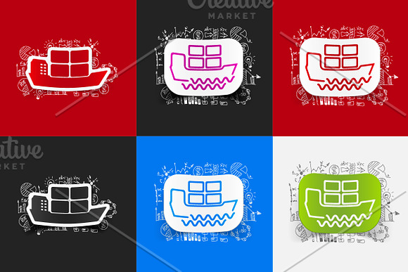 6 SHIP STICKERS-business formulas in Illustrations - product preview 4