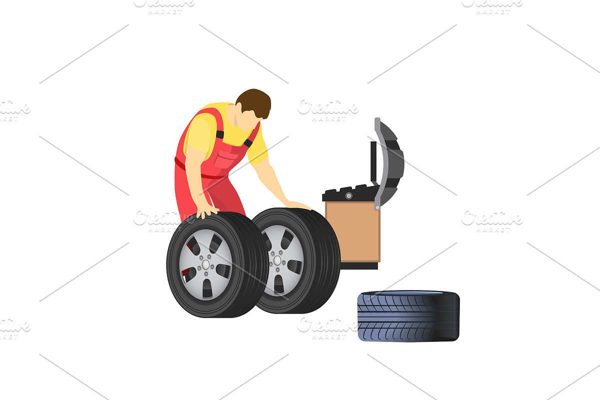Car Repair Service, Mechanic in Illustrations - product preview 8