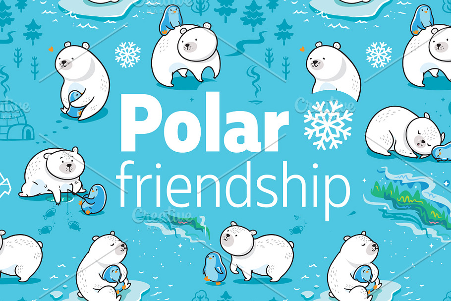 Polar friendship illustrations