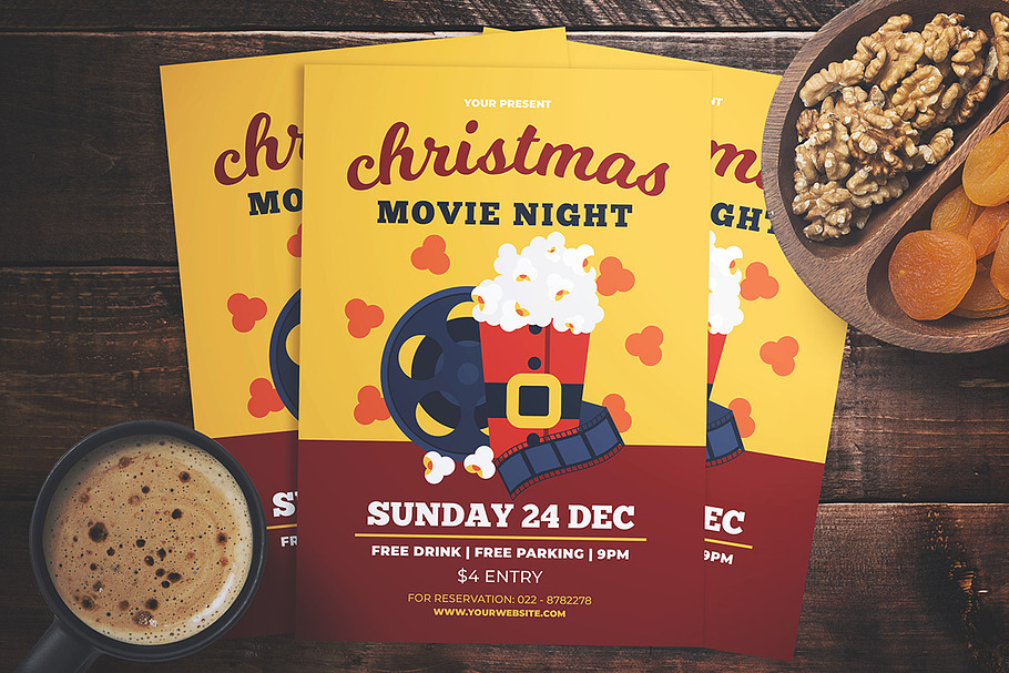 Christmas Movie Night Flyer