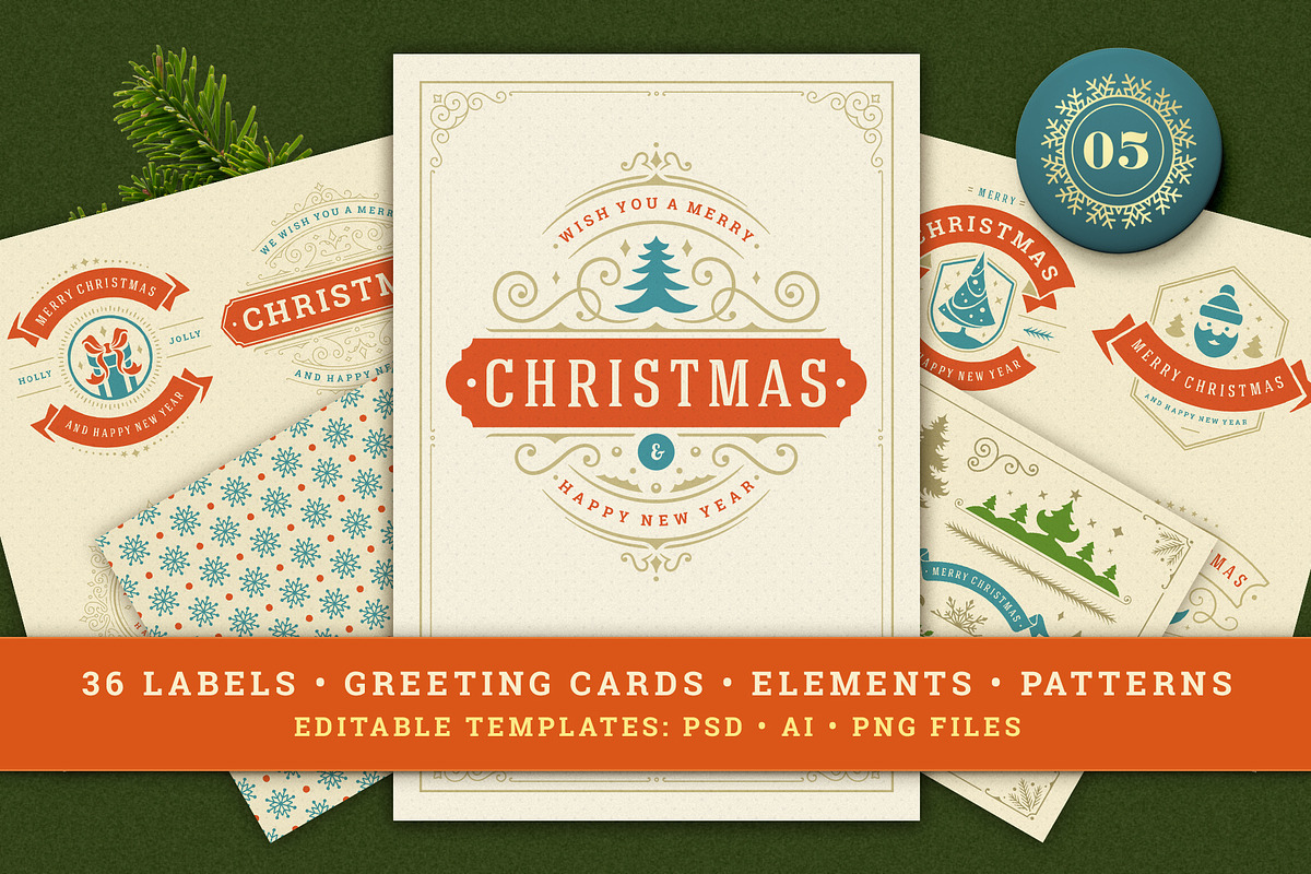 Christmas Retro Design Bundle in Illustrations - product preview 8