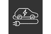 Electric car chalk icon