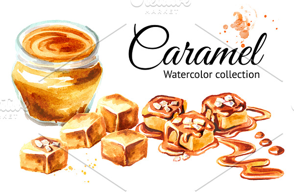 Caramel. Watercolor collection