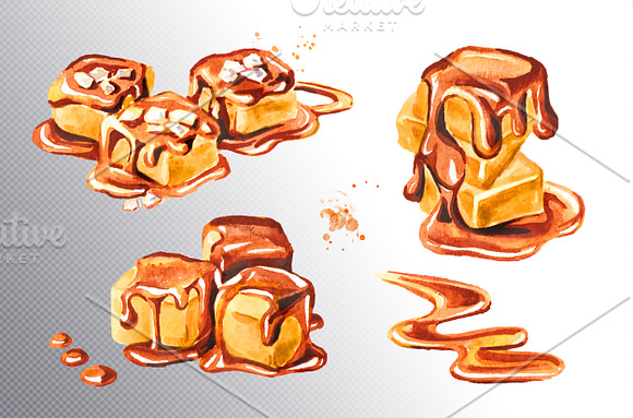 Caramel. Watercolor collection in Illustrations - product preview 1