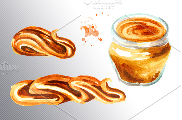 Caramel. Watercolor collection in Illustrations - product preview 3