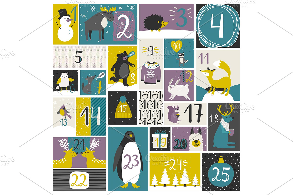Advent calendar with forest animals in Objects - product preview 8
