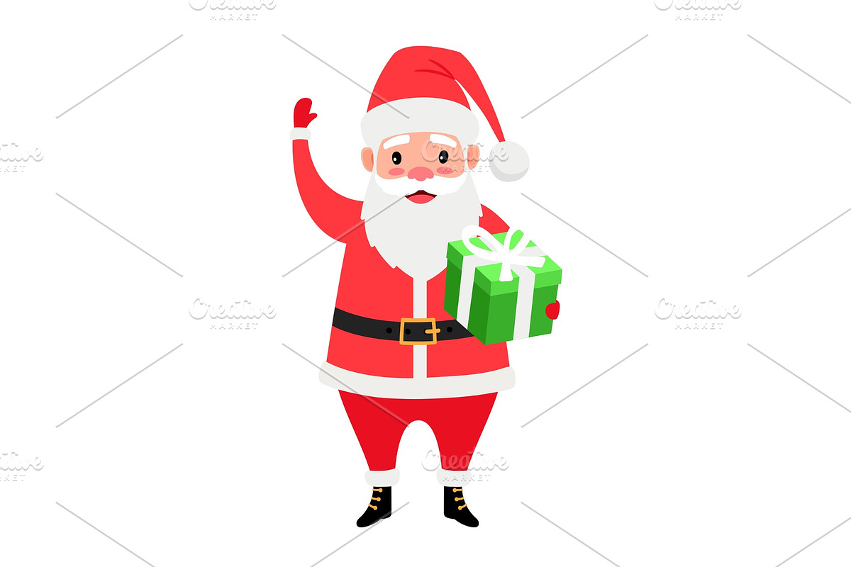 Santa and gift box in Objects - product preview 8
