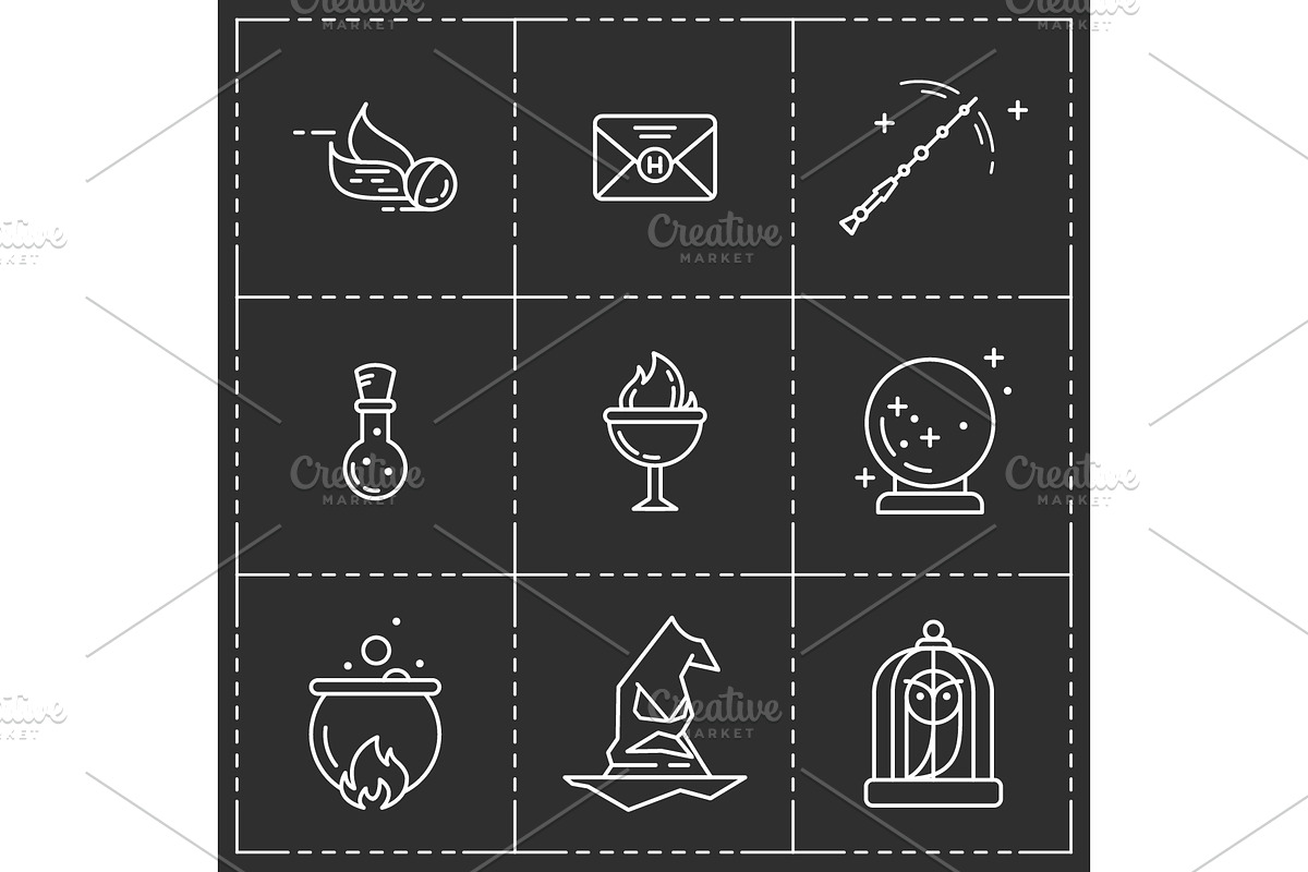 Wizard equipment in Halloween Icons - product preview 8
