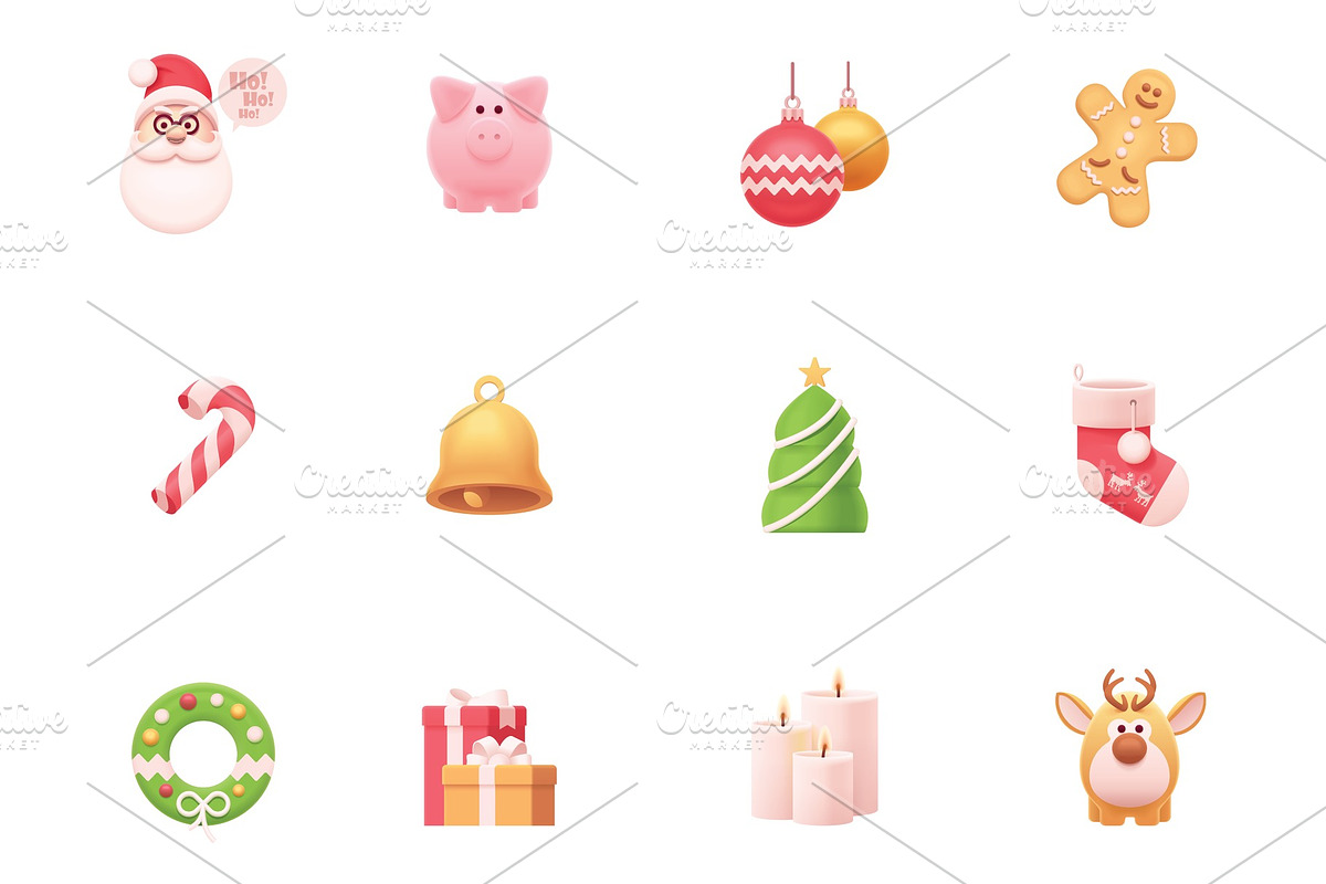 Christmas and New Year icon set in Objects - product preview 8
