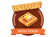 Vector waffle illustration or label