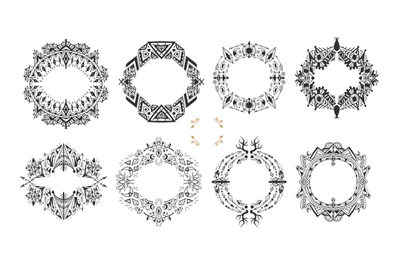 16 frames in ethnic style in Illustrations - product preview 3