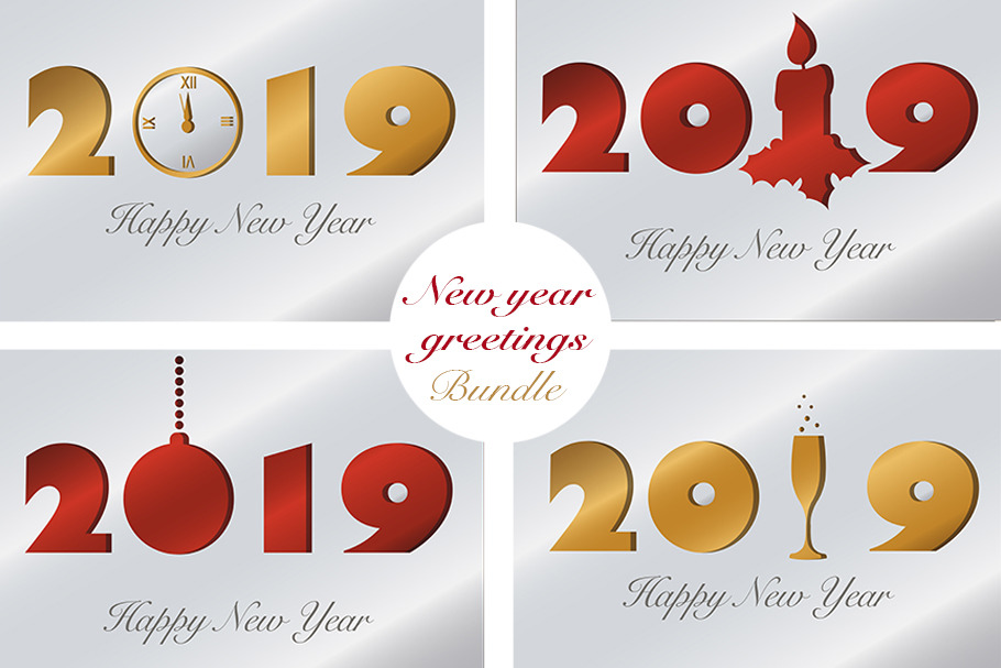 New year greetings bundle