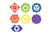 Seven chakras icons