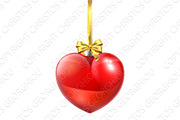 Heart Shaped Christmas Ball Bauble