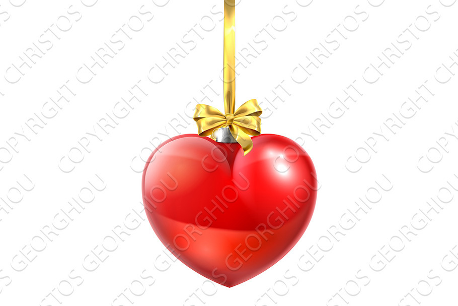Heart Shaped Christmas Ball Bauble in Illustrations - product preview 8