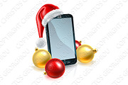 Christmas Mobile Phone in Santa Hat