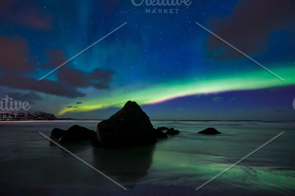 Aurora borealis northern lights