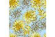 Seamless pattern with fluffy yellow