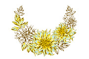 Decorative wreath with fluffy yellow