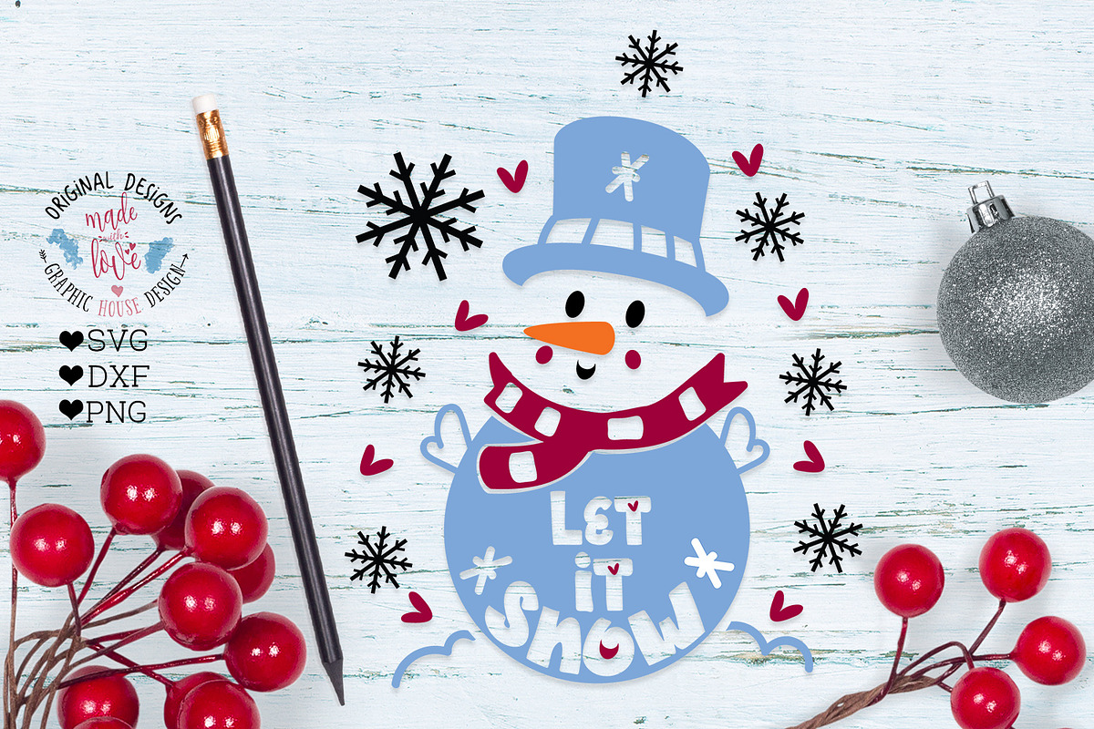 Cute Snowman Let it Snow Christmas in Illustrations - product preview 8