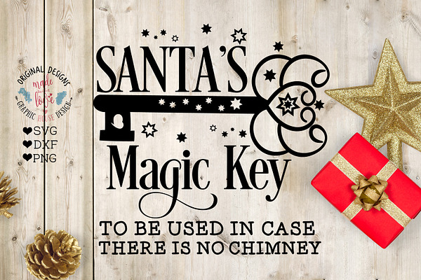 Santa Magic Key Christmas Cut File