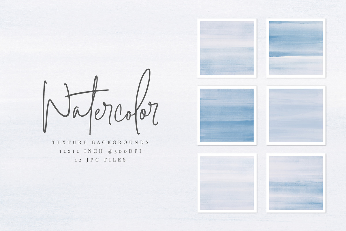 Blue Watercolor Texture Backgrounds in Textures - product preview 8