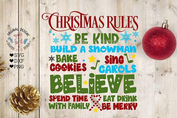Christmas Rule Home Decor SVG