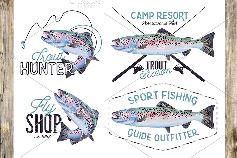 Rainbow Trout Fish Illustration. in Illustrations - product preview 8