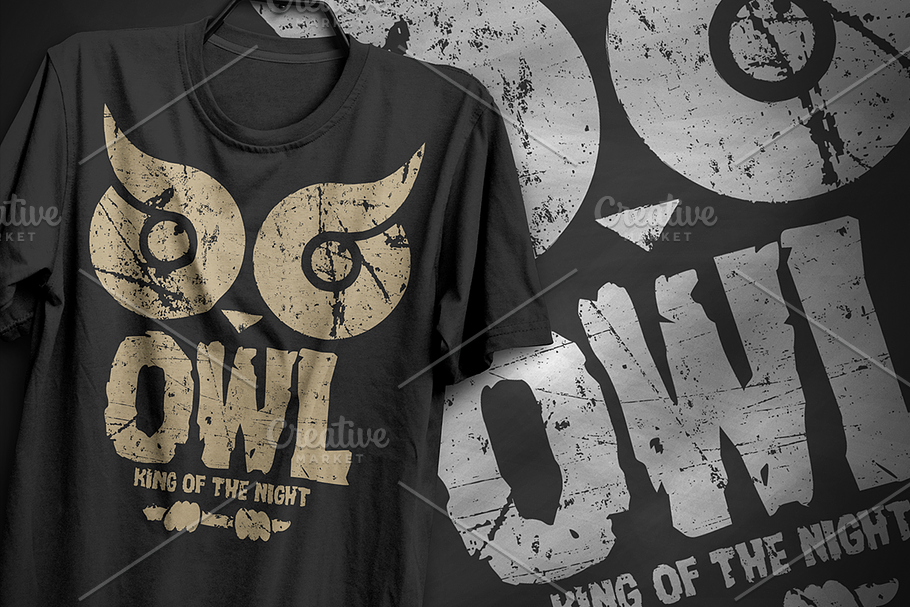 Owl king of the night T-Shirt Design