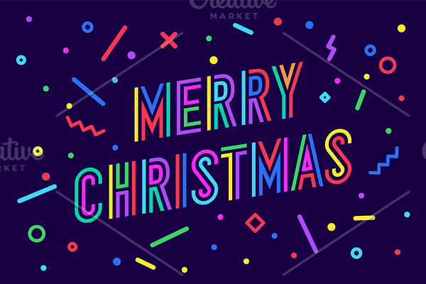 Merry Christmas.. Greeting card with
